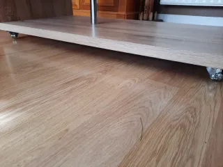 Mesa de centro cristal y madera