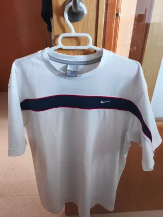 Camiseta Nike Caballero Blanca y Azul