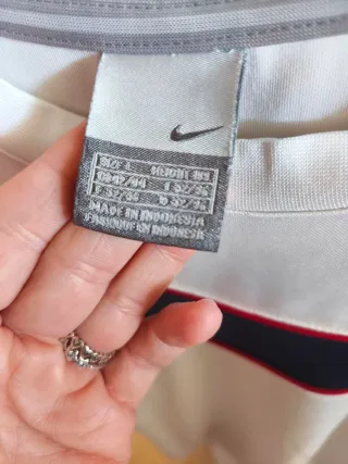 Camiseta Nike Caballero Blanca y Azul