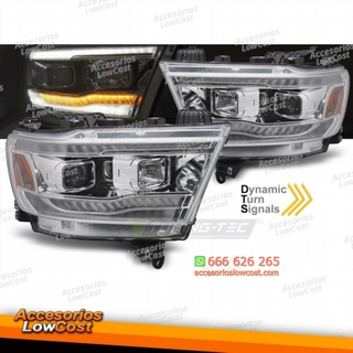 FAROS DELANTEROS PARA DODGE RAM 19-22 LUZ DE TUBO