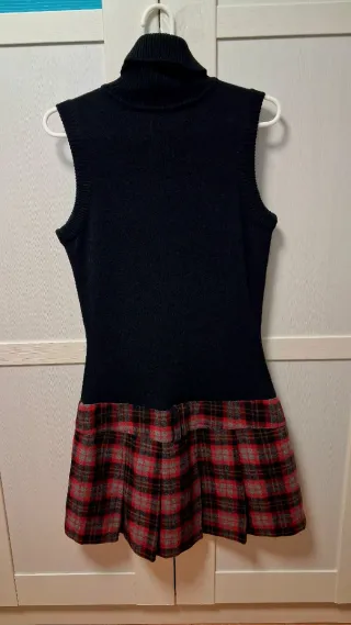 Vestido Zara cuello alto tartán talla M