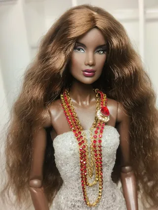 Collar Largo Barbie Integrity Toys Dorado Rojo