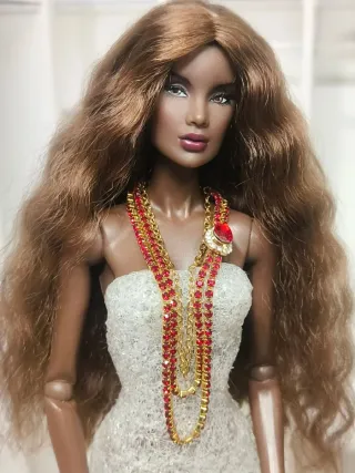 Collar Largo Barbie Integrity Toys Dorado Rojo