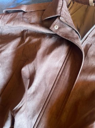 Giacca bomber in eco-suede marrone