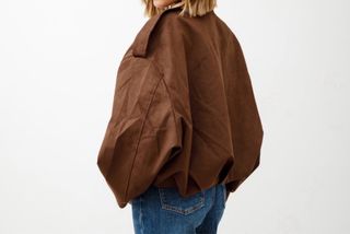 Giacca bomber in eco-suede marrone