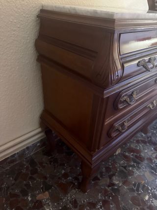 Mesitas de noche vintage mármol y madera