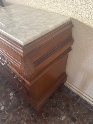 Mesitas de noche vintage mármol y madera