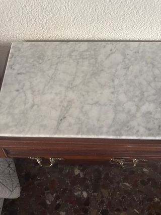 Mesitas de noche vintage mármol y madera