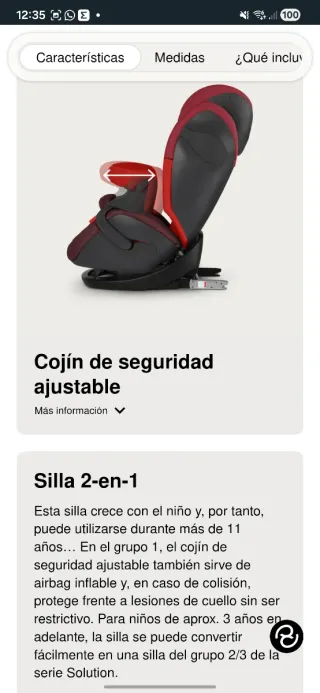 Silla coche Cybex Isofix