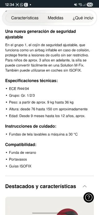 Silla coche Cybex Isofix