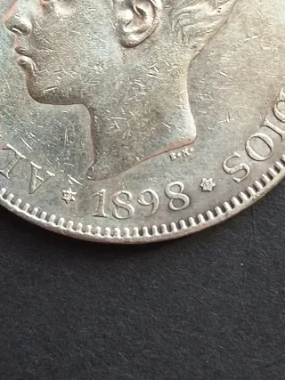 5 Pesetas Plata 1898