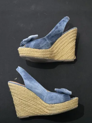 Sandalias Mustang cuña vaqueras lazo Talla 35