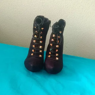 Botines Deichmann Talla 38 Negro Dorado