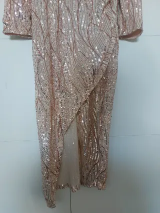 Vestido lentejuelas dorado talla S