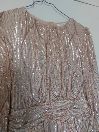 Vestido lentejuelas dorado talla S