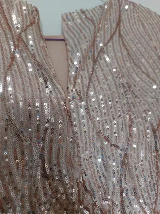 Vestido lentejuelas dorado talla S