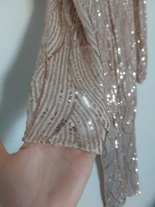 Vestido lentejuelas dorado talla S
