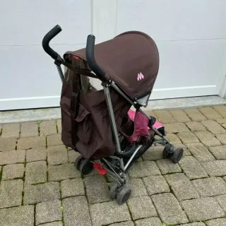 Silla de paseo Maclaren rosa y marrón