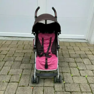 Silla de paseo Maclaren rosa y marrón