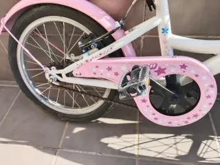 Bicicleta infantil 16 rosa y blanca