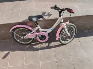 Bicicleta infantil 16 rosa y blanca