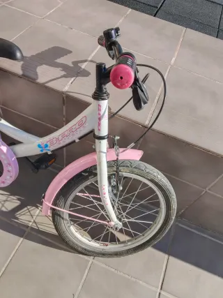 Bicicleta infantil 16 rosa y blanca