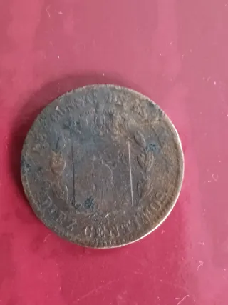 Moneda 10 céntimos Alfonso XII 1877