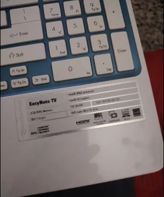 Packard Bell EasyNote TV44HC Portátil Blanco