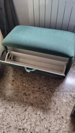Zapatero baúl tela verde