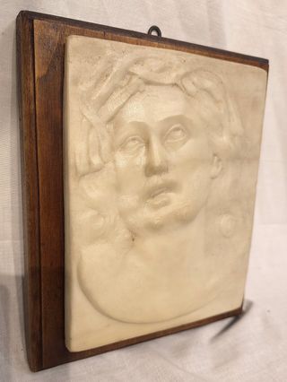 Bassorilievo Marmo Bianco Volto Gesù