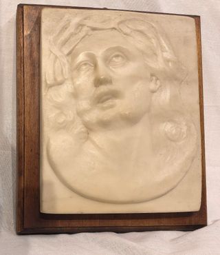 Bassorilievo Marmo Bianco Volto Gesù
