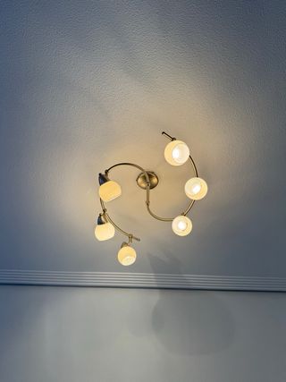 Lámparas salón y dormitorio plata y blanco