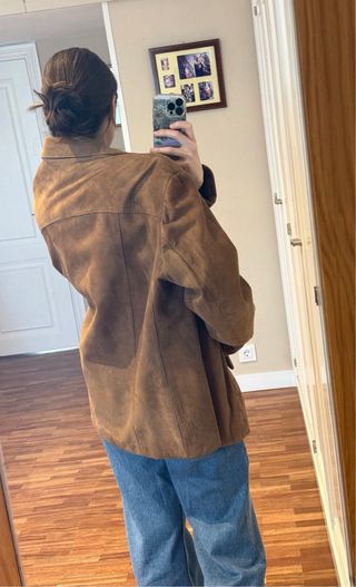 Chaqueta de cuero-ante