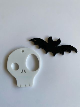 Adorno Halloween Murciélago y Calavera