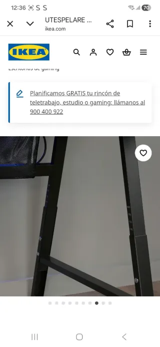 Escritorio gaming negro UTESPELARE ikea