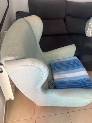 Sillón orejero STRANDMON Ikea azul turquesa