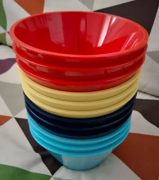 12 Cuencos plástico Ikea/Moldes magdalenas Habitat