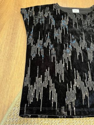 Top Zara Kids de Terciopelo  con Lentejuelas