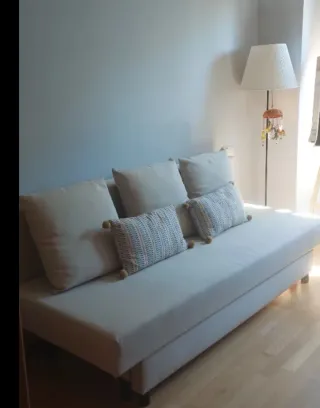 Divano Letto Beige in Tela