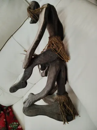Figura tribal africana tallada a mano, 60 centímet