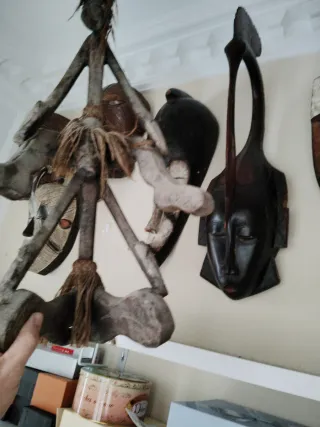 Figura tribal africana tallada a mano, 60 centímet