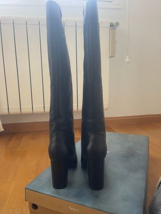 Botas Pepe Jeans Piel Tacón Alto Talla 37