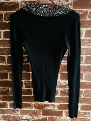 Jersey Morgan Negro con Lentejuelas Talla XS