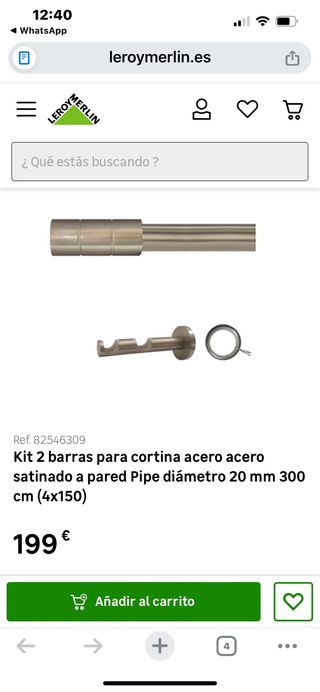 Kit 2 Barras Cortina Acero Leroy Merlin