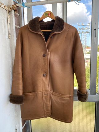 Abrigo Piel Vintage Marrón