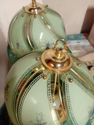 2 Lampade da tavolo vetro e metallo