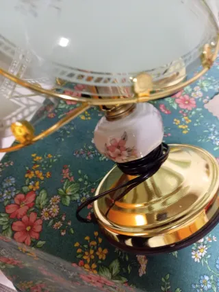 2 Lampade da tavolo vetro e metallo