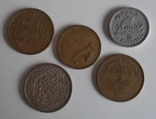 Lote 5 Monedas Libano
