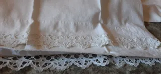 2 federe vintage ricamo a mano e intaglio