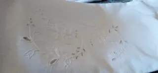 2 federe vintage ricamo a mano e intaglio